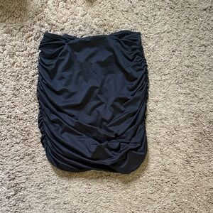 Elegant Black Ruched Skirt